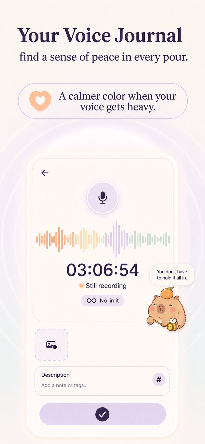 Shanti Journal voice journal screen