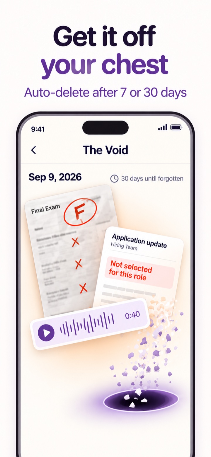 Shanti Journal The Void auto-delete feature