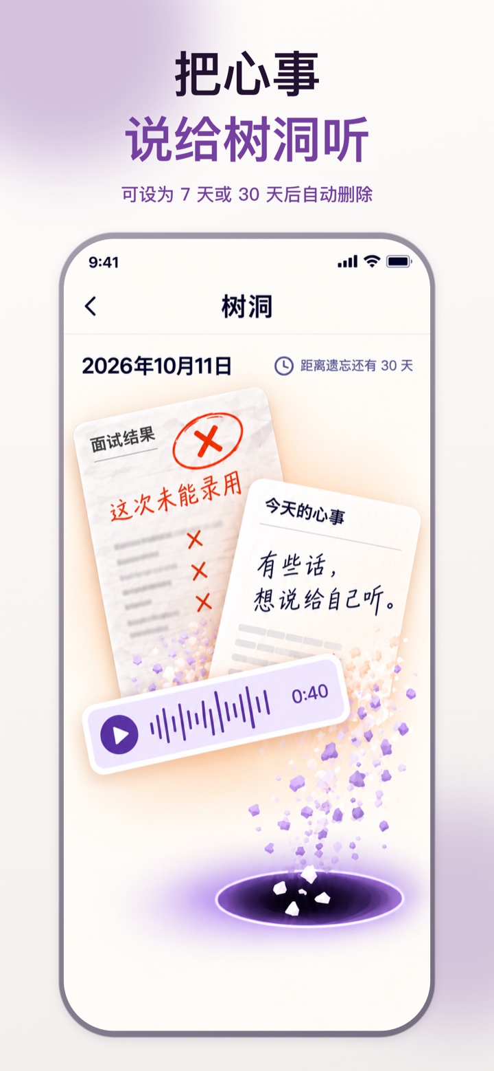 小安日记本树洞:定时删除或永久保留